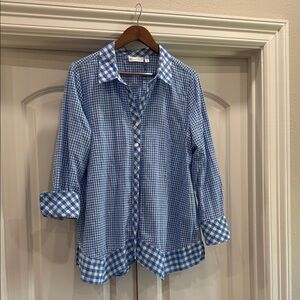 Rafaella Blue Gingham Blouse